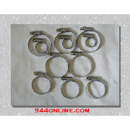 Water Hose Clamp Kit No Bleeder 924s 944 84 to 88 non turbo