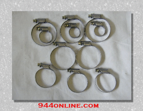 Water Hose Clamp Kit No Bleeder 924s 944 84 to 88 non turbo